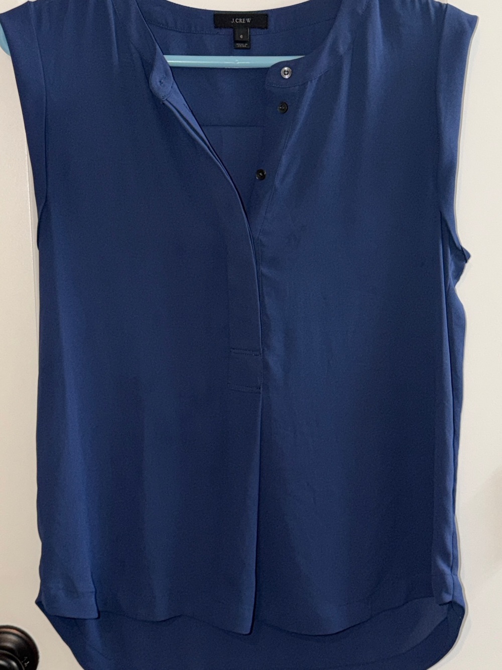 J. Crew Navy Sleeveless Split-Neck Camisole